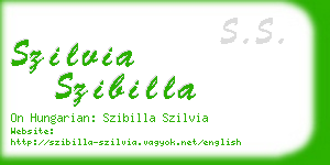 szilvia szibilla business card